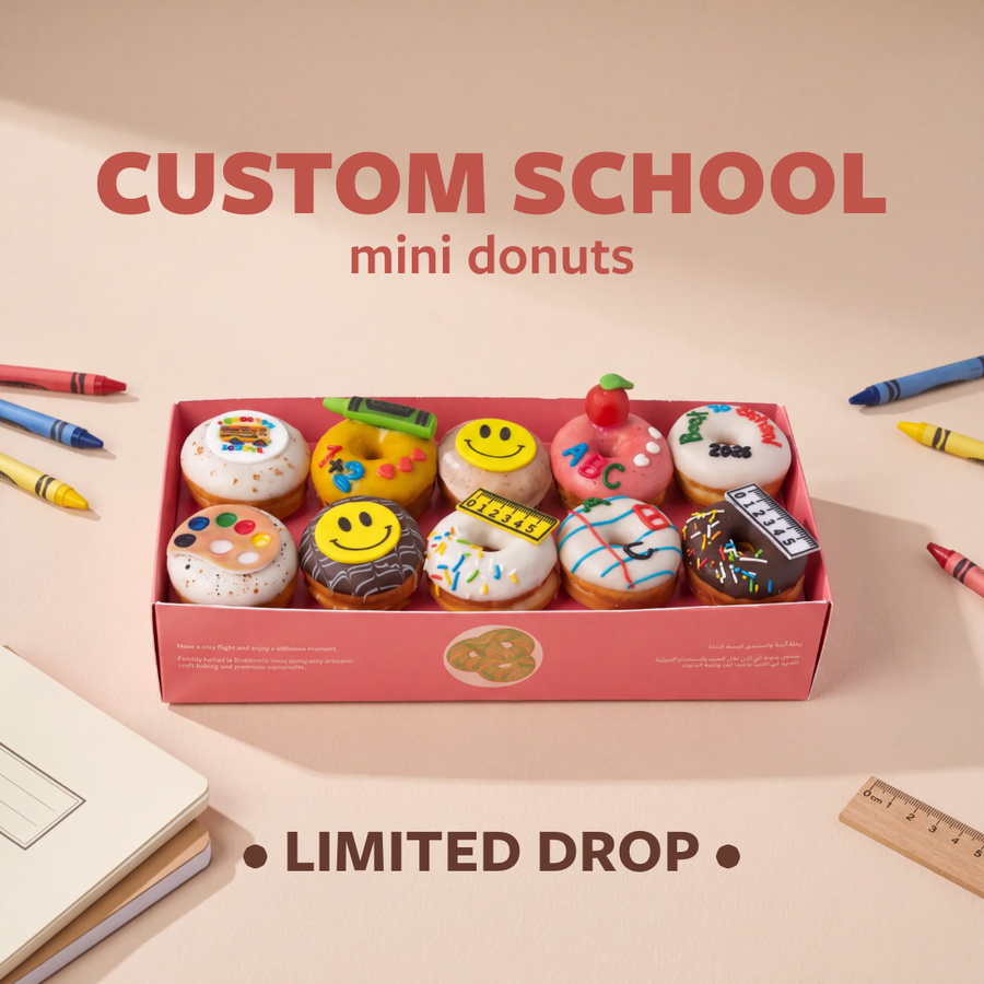 Box of 10 Mini Donuts – Back to School Edition